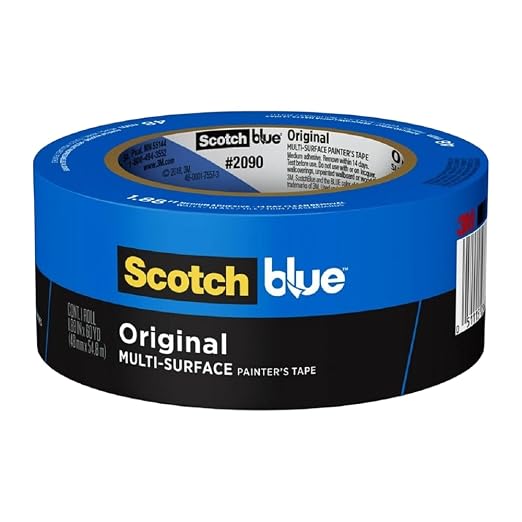 ScotchBlue Original Multi-Surface Painters Tape, 2 Inch Wide (1.88 in. x 60 Yds), 1 Roll Blue Paint Tape Protects Surfaces & Removes Easily, Masking Tape for Indoor and Outdoor Use (2090)