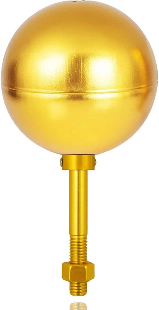 EKEV 3 Inch Flagpole Topper Ball Top Ornament - Gold Flag Pole Topper Finial - Aluminum Anodized Finish to Fit for Most Standard US Flag Poles
