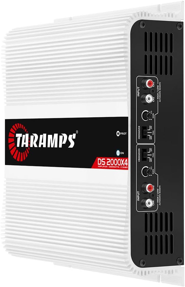 Taramp's DS 2000x4 2 Ohms 2000 Watts RMS 4-Channel 500x4 Watts RMS, Class D Full Range, Crossover High / Low Pass Fixed Bridgedable Car Audio Amplifier