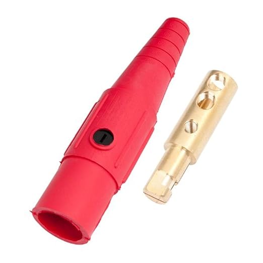 Marinco CLS20MB-C CLS Cam Type, Series 16 Inline, Single Pin Connector, 400 Amp, 600 Volt, 2-20 AWG, Male - Red (C)