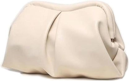 Women's Pleated Bag, Cloud Bag, Kiss Lock, Closed Clutch