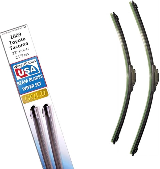 Beam Blade Wipers Set for 2009 Toyota Tacoma Replacement Set - WiperBladesUSA Gold Beam Wiper Blades Wipers Set