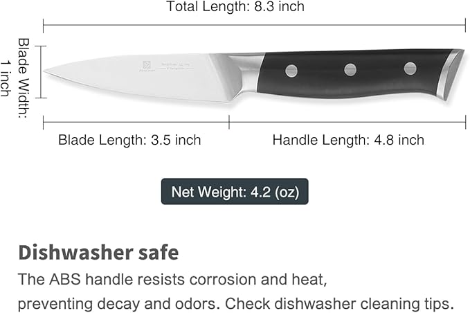 3.5 Inch Paring Knife Home Cooking Chef Gifts for Women Men: Small Sharp Kitchen Knife Ultra-Smooth Cutting Experience,Precision Cutting Kitchen Tool for Effortless Slicing,Peeling,and Trimming,Black