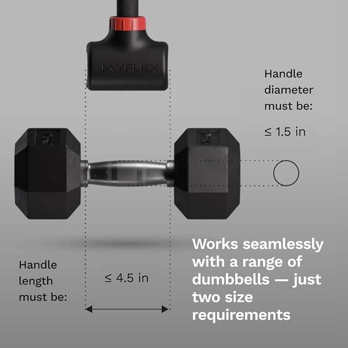 Jayflex Hyperbell Dumbbell Converter - Convert Dumbbells to Barbell Set and Kettlebell for Home Fitness - Adjustable  Up to 200 lb Capacity Weight Barbell for Weight Lifting