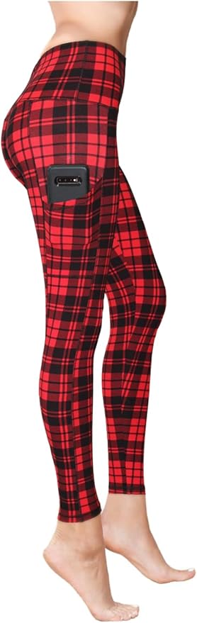 COMFY FOREVER Pocket Leggings for Women W/5' High Waist Tummy Control Ankle Length Pants