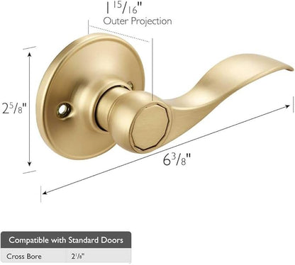 Design House Springdale Door Handle for DummyDecorative Doors  Satin Gold Door Lever, 728873