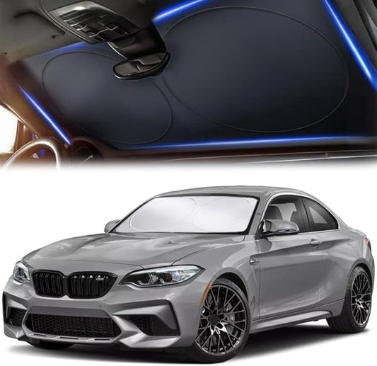 Automotive Front Windshield Sun Shade | 240T Thickened Foldable Windshield | Keeps Your Vehicle Interior Cool & Comfort | Universal Windshield Shade Fit for Cars, Truck, SUVs | Medium (64" x 32")