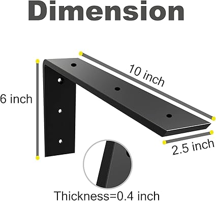 Countertop Support Bracket 1 Pack Heavy Duty Countertop Hidden Bracket 12" x 6" x 2 12" L Bracket Metal Corbels for QuartzGraniteWoodConcret Laminate Countertops