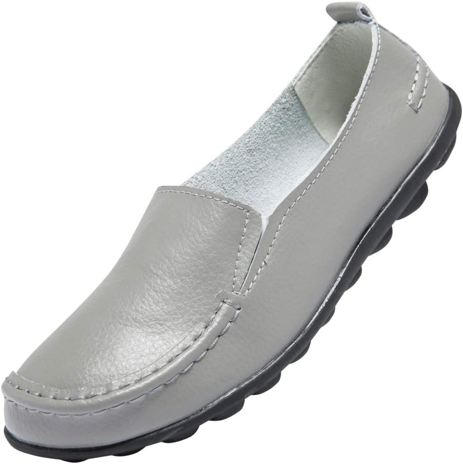 6.5 Size, ANYUETE Women’s Leather Slip On Loafers, Comfortable Walking Flats, Casual Driving Shoes for Work, Office and Daily Wear.