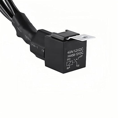 LINJIE Motorcycle Double ColorHigh Low Beam Wiring Harness Kit 12V Relay Double Color Spot Lights Wiring On Off Waterproof Switch Motorcycle High Low Beam Wiring Kit (5.75ft), Black