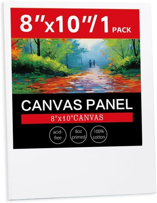 1 Pack Canvases for Painting with 8x10, White Painting Canvas for Acrylic, Oil, Watercolor, Gouache Paint