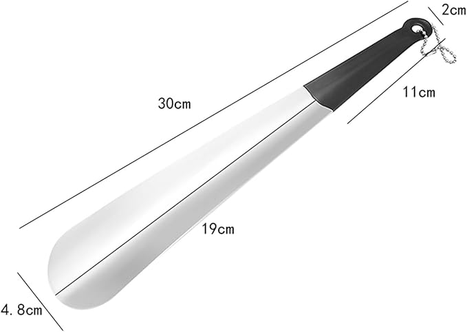spxtom Stainless Steels Easy Wear Helper Shoehorns, Shoe Horn Long Handle, Lightweight, Lazy Shoe Helper Spoons, for Seniors Men Women Kids