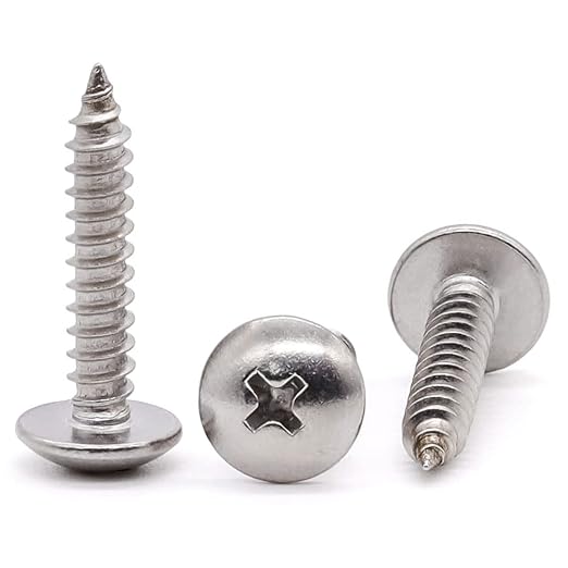 Glvaner 25 Pcs 14 x 34" Stainless Steel Truss Head Wood Screws Self Tapping Screws Sheet Metal Tek Screws