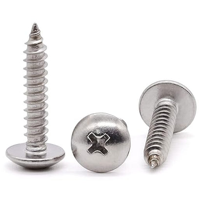 Glvaner 25 Pcs 14 x 34" Stainless Steel Truss Head Wood Screws Self Tapping Screws Sheet Metal Tek Screws