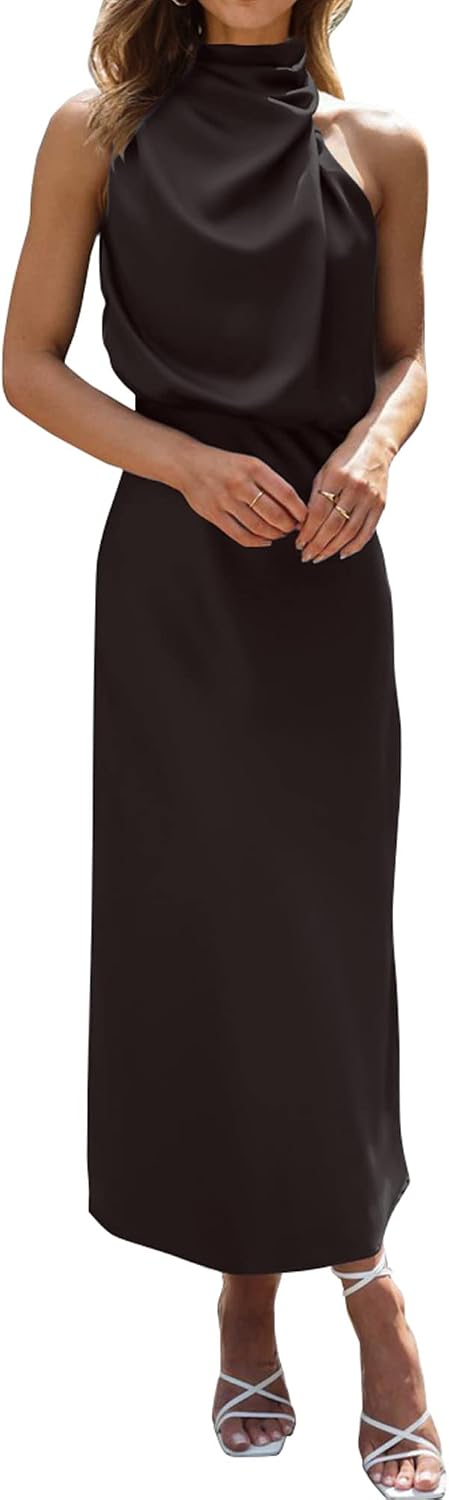 BTFBM Cocktail Dresses for Women Summer Satin Silk Sleeveless Mock Neck Maxi Wedding Guest Dress Spring Outfits 2026 1 sustainability feature