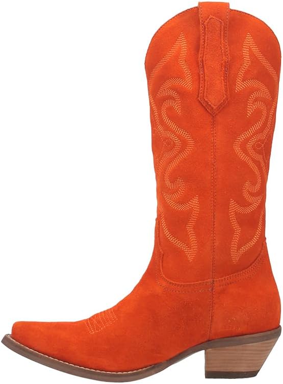 Dingo Womens Out West Embroidered Snip Toe Casual Boots Mid Calf Mid Heel 2-3"
