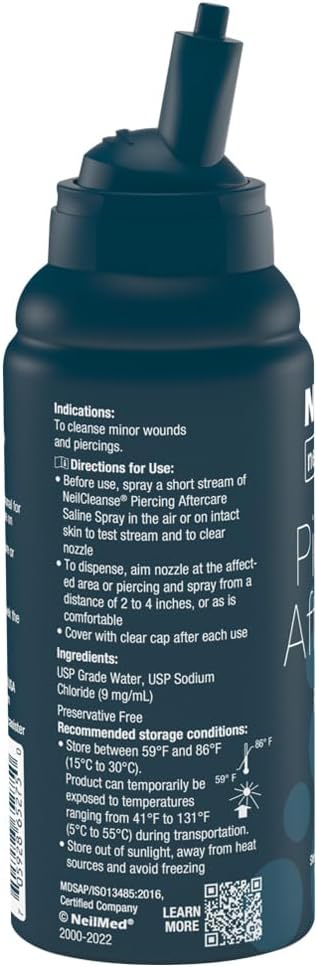Neilmed NeilCleanse Piercing Aftercare Fine Mist Travel Size 75mL