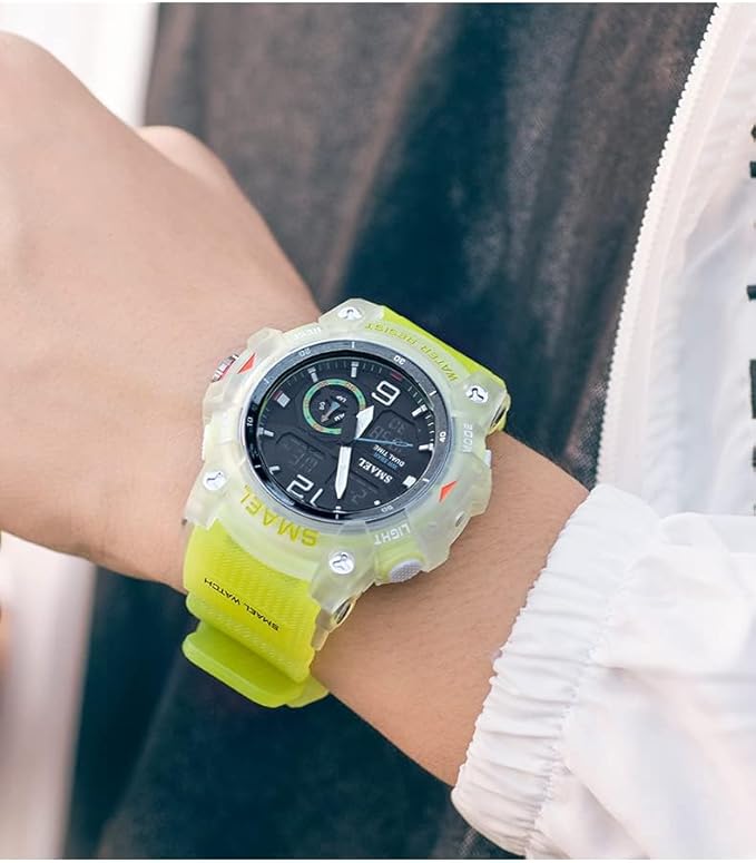 Gosasa Men's Large Face Outdoor Sports Watches Military S-Shock Watch Waterproof, Backlight, Alarm, Stopwatch Features - Rugged Wristwatch for Training, Hiking, and Adventure