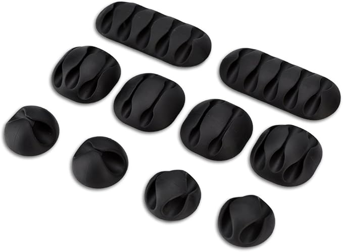 10Pcs Universal Desktop Cable Holder, Cord Organizer Clip for Charging Cables USB Cables Audio Cables Network Cables, etc