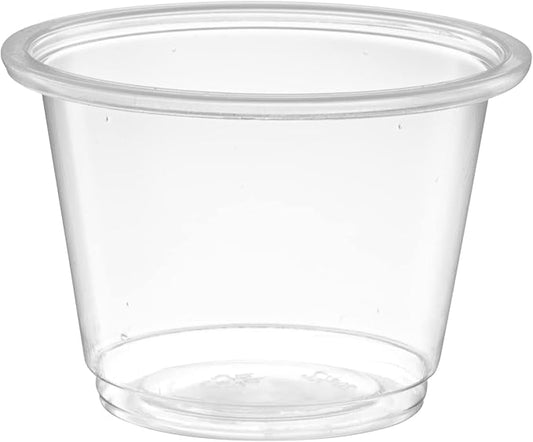 200 2.5 oz, Cups Clear Disposable Plastic Portion Cups No Lids, Small Mini Containers for Portion Control, Jello Shots, Meal Prep, Sauce Cups, Slime, Crafts, Disposable Souffle Cups