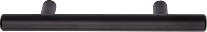 Basics Euro Bar Cabinet Handle (12-inch Diameter), 5.38 in Length (3 in Hole Center), Flat Black, Pack of 10, AB1500-FB-10