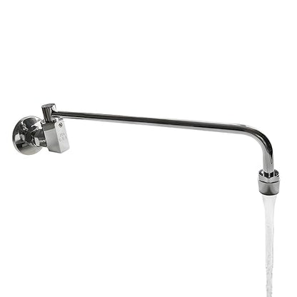 Sunrise Heavy Duty 12" Automatic Water Flow Swing Faucet for Commercial Grade Wok Range, Wall Mounted