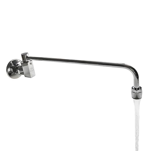 Sunrise Heavy Duty 12" Automatic Water Flow Swing Faucet for Commercial Grade Wok Range, Wall Mounted