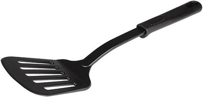 TrueCraftware- 12" Slotted Turner High-Heat Nylon & Polypropylene Handle Black Color-Cooking Spatulas Kitchen Spatulas High Heat Resistant Cooking Utensils Ideal Cookware for Fish Eggs Pancake