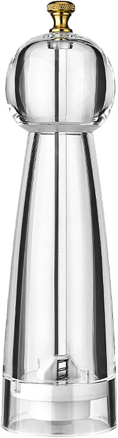 Acrylic Pepper Grinder, Pepper Mill with Round Head, Manual Rotatable Salt Mill Grinder, Hand Seasongings Grinder, Multifunctional Pepper Mill Shaker for Kitchen Cooking