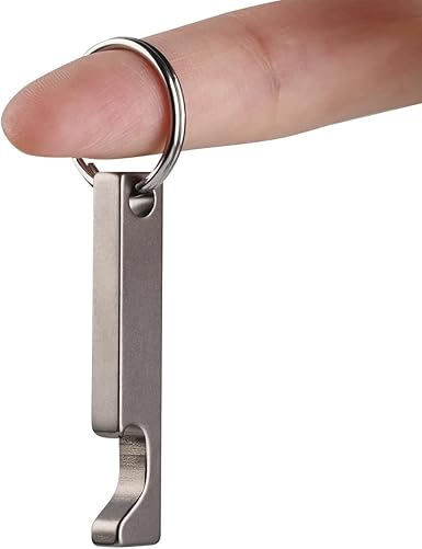 SW637 Mini Titanium Keychain Beer Bottle Opener,Bar Gifts for Men, Husband, Dad, Boyfriend,EDC Supplies for Outdoor Travel.Only 0.28oz weight