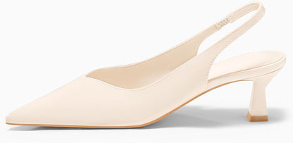 Coutgo Womens Slingback Kitten Heels Low Heel Closed Pointed Toe Pumps Heeled Sandals Dress Work Shoes
