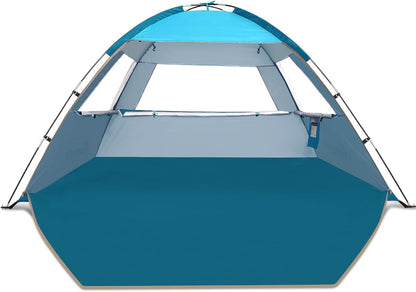 Beach Tent Sun Shade for 3/4-5/6-7/8-10 Person, UPF 50+ Beach Sun Shelter Canopy Tent, Lightweight, Easy Set Up and Carry (3 person)