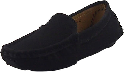 Toddler Little Kid Boys Girls Soft Suede Leather Slip On Penny Loafer Dress Shoes Moccasin Flat Boat Shoes Wedding Church Oxford