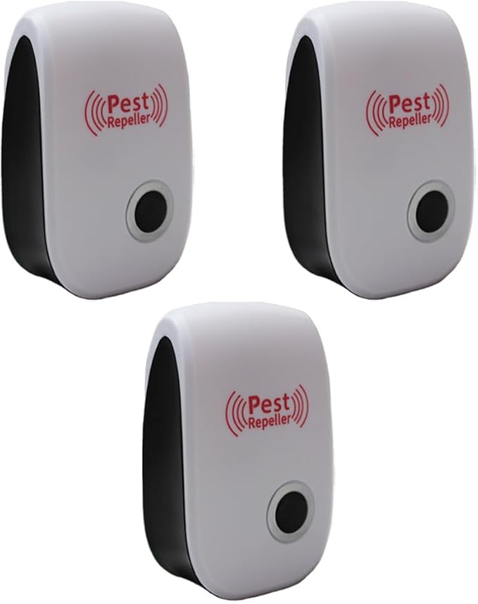 3-Pack Fenzer Ultrasonic Indoor Pest Control Repeller for Bugs, Insects, Mice, Spiders