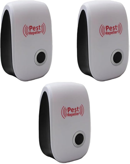 3-Pack Fenzer Ultrasonic Indoor Pest Control Repeller for Bugs, Insects, Mice, Spiders