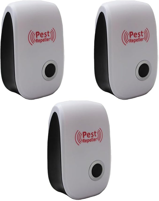 3-Pack Fenzer Ultrasonic Indoor Pest Control Repeller for Bugs, Insects, Mice, Spiders