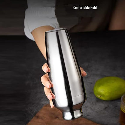 FRONTIER Cocktail Wine Shaker Stainless Steel Martini Shaker with Cap and Strainer Drink Mini Shaker 10OZ