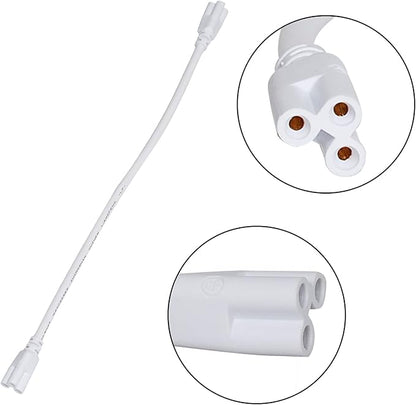 T5 T8 Extension Cords,4PCS Double End LED Lamp Connecting Wire,3-Prong Extended Power Cable Compatible with Integrated LED Tube Light,Under Cabinet Light,White