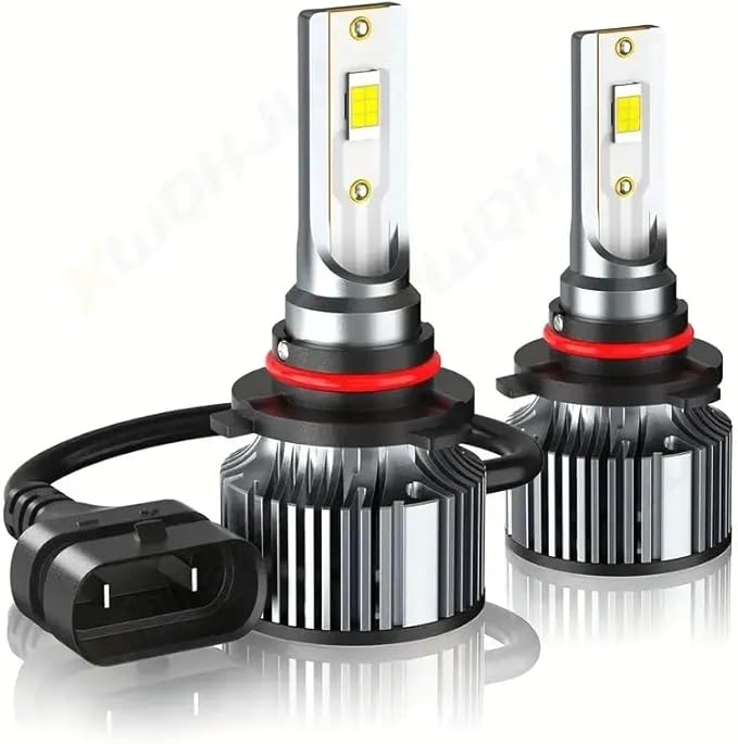 H49003HB2 Bulbs, 22000LM Super Bright 9003 Driving Lights, 6500K Daylight White with Cooling Fan, HB2H4 Car HighLow Beam Fog Light Bulb, Plug-N-Play, Pack of 2