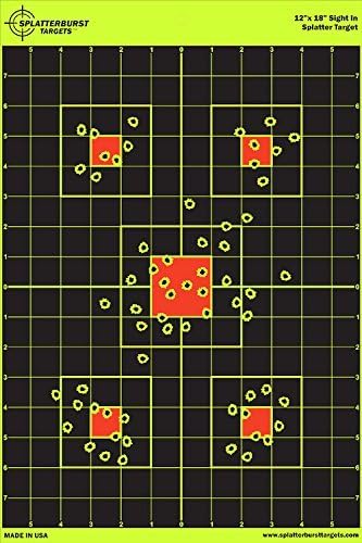 12"x18" Sight in Splatterburst Target - Instantly See Your Shots Burst Bright Florescent Yellow Upon Impact!