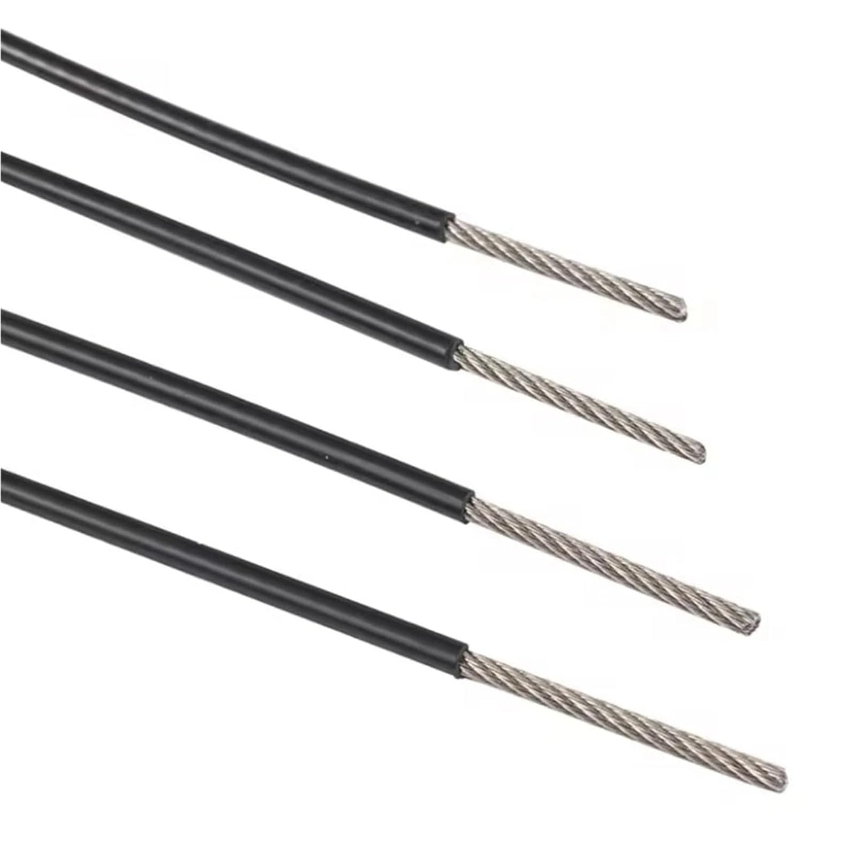 Plastic Coated Steel Wire Black PVC Plastic Coated 304 Stainless Steel Flexible Wire Rope Cable Clothesline(2.0mmX30M)