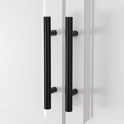 homdiy Black Cabinet Handles 30Pack 5inch Hole Center Kitchen Drawer Pulls and Knobs Stainless Steel Cabinet Hardware for Bathroom, Cupboard