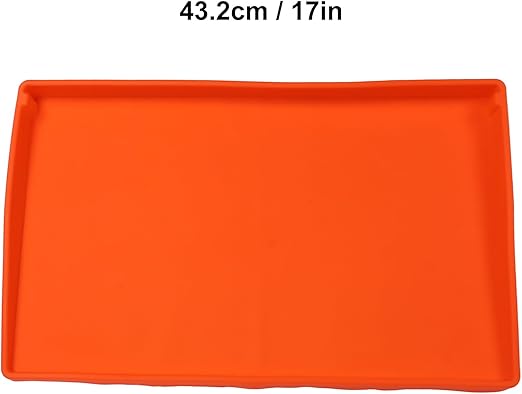 Orange Silicone Griddle Mat Heat Resistant Outdoor BBQ Protective Cover Mat with Foldable Design for Portable Use (43x26x4cm/16.9x10.2x1.6in)