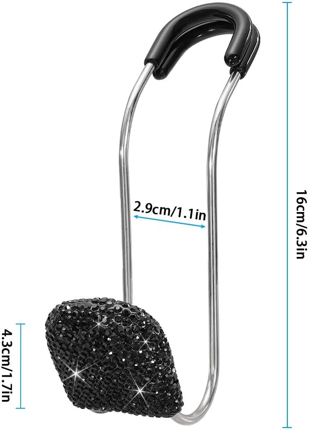 SAVORI Car headrest hooks, universal rhinestone car accessories for car rear seat, metal head hanging organizer, holder for