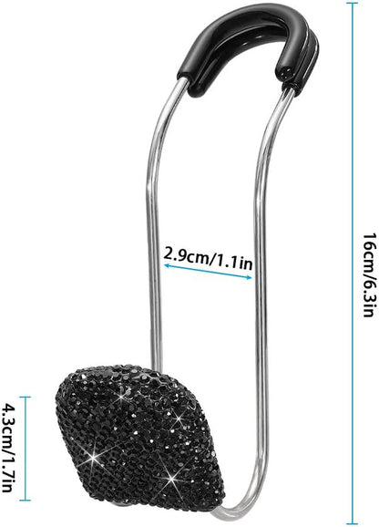 SAVORI Car headrest hooks, universal rhinestone car accessories for car rear seat, metal head hanging organizer, holder for