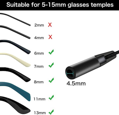 Festty Glasses Strap Sports, 3 pcs, for Kids Women Men, Adjustable, Black No Tail,Non-slip Eyeglasses Strap, Sunglasses Lanyard String Chain, Reading Eye Glasses Holders Around Neck, Eyewear Retainer