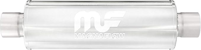 MagnaFlow Performance Exhaust Muffler 12619: 3"3" InletOutlet, 6x6x14" Round, Stainless Steel, Satin Finish