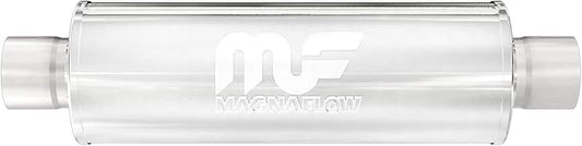 MagnaFlow Performance Exhaust Muffler 12619: 3"3" InletOutlet, 6x6x14" Round, Stainless Steel, Satin Finish