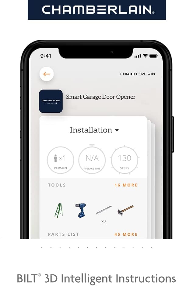 Chamberlain C2405 MYQ Smart Garage Door Opener, Chain Drive, 12-HP Motor, Dual Light - Quantity 1