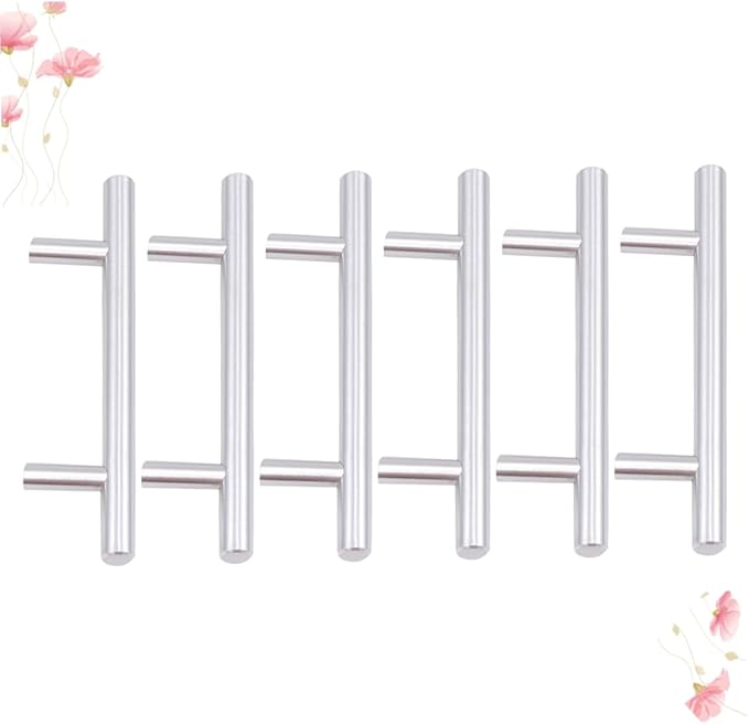 6pcs Door Handle Kitchen Cabinet Knobs Door Knob Handle Drawer Pulls Cabinet Handle for Knob Door Knob for House Pull Handle for Furniture Silver